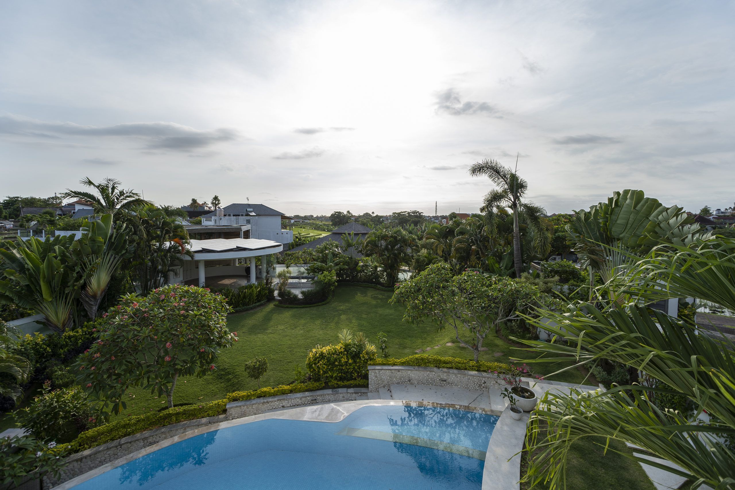 Aerial view of the Samasti garden and shala